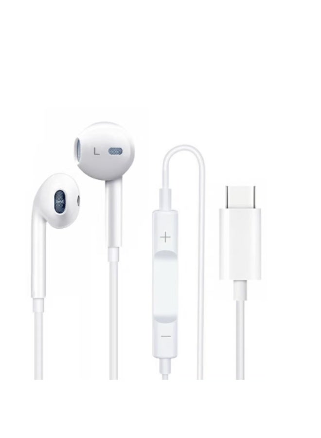 آر بي إم سماعة رأس سلكية لأجهزة Apple من النوع C سماعات iPhone سلكية داخل الأذن وميكروفون مدمج وتحكم في مستوى الصوت - Image 1